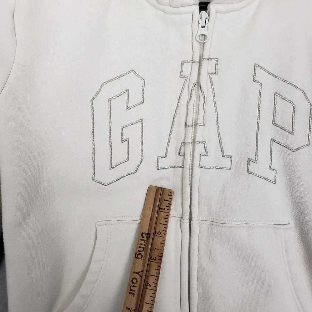 GAP Kids Size L Sherpa Lined Hoodie Sweatshirt Cream Full Zip Comfy Lounge‎ Cozy